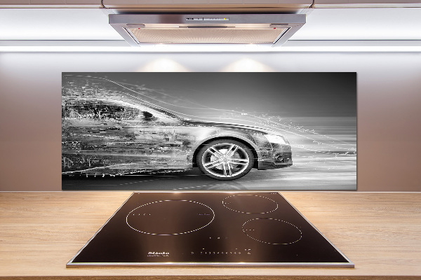 Panel antisalpicaduras Un coche a toda velocidad