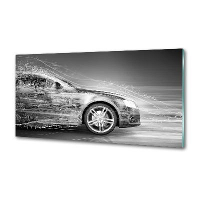 Panel antisalpicaduras Un coche a toda velocidad