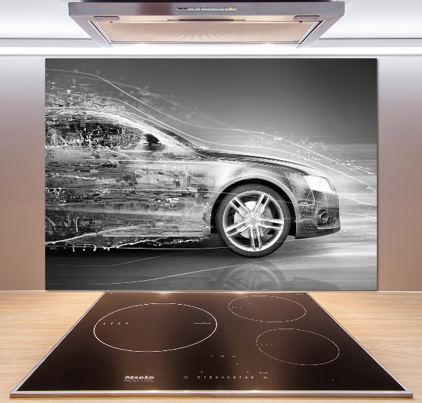 Panel antisalpicaduras Un coche a toda velocidad