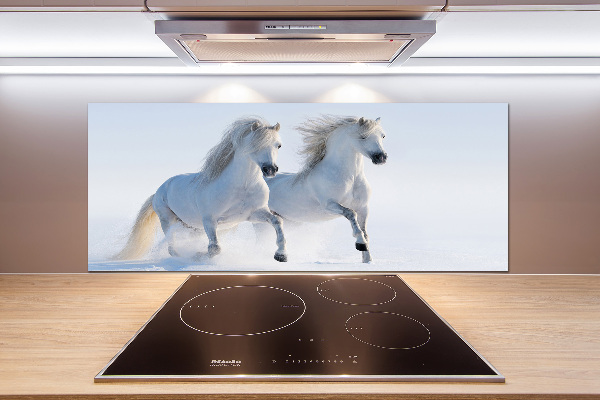 Panel do kuchni Dwa konie w śniegu