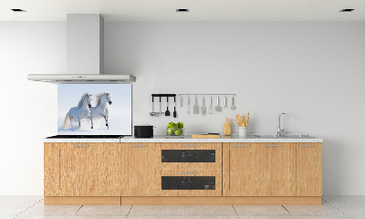 Panel do kuchni Dwa konie w śniegu