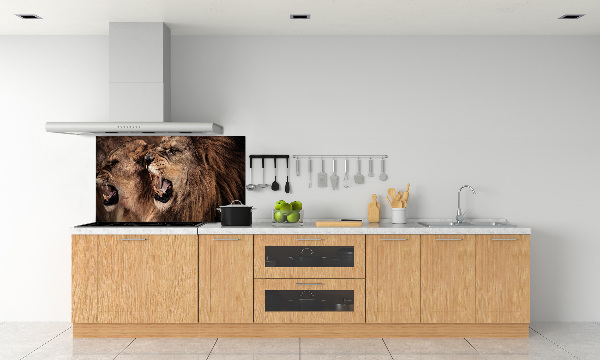 Panel de pared de cocina Leones rugientes