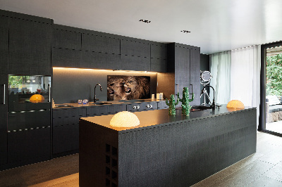 Panel de pared de cocina Leones rugientes