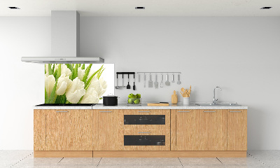 Panel de pared de cocina tulipanes blancos