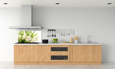 Panel de pared de cocina tulipanes blancos
