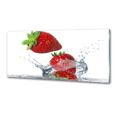Panel de pared de cocina Fresas y agua