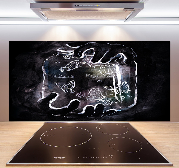 Panel de pared de cocina Mariposas en un frasco