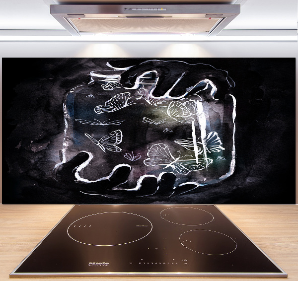 Panel de pared de cocina Mariposas en un frasco