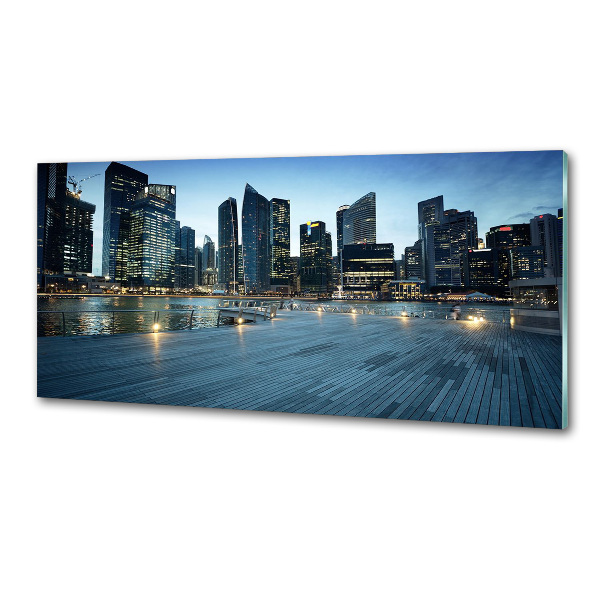 Salpicadero para cocina Singapur de noche