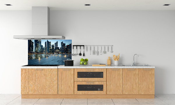 Salpicadero para cocina Singapur de noche