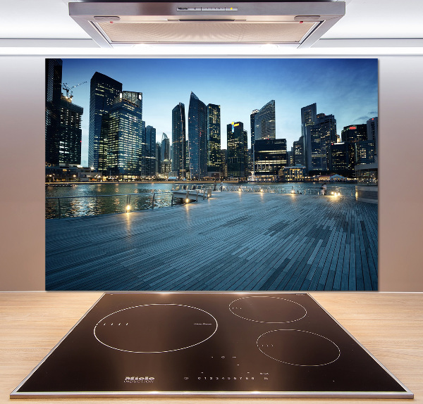 Salpicadero para cocina Singapur de noche