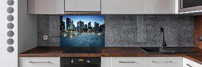 Salpicadero para cocina Singapur de noche