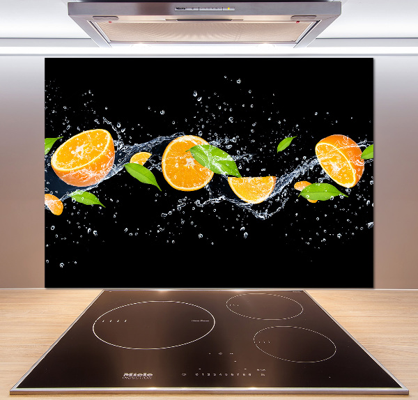 Panel de pared de cocina Naranjas y agua