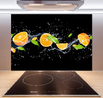 Panel de pared de cocina Naranjas y agua