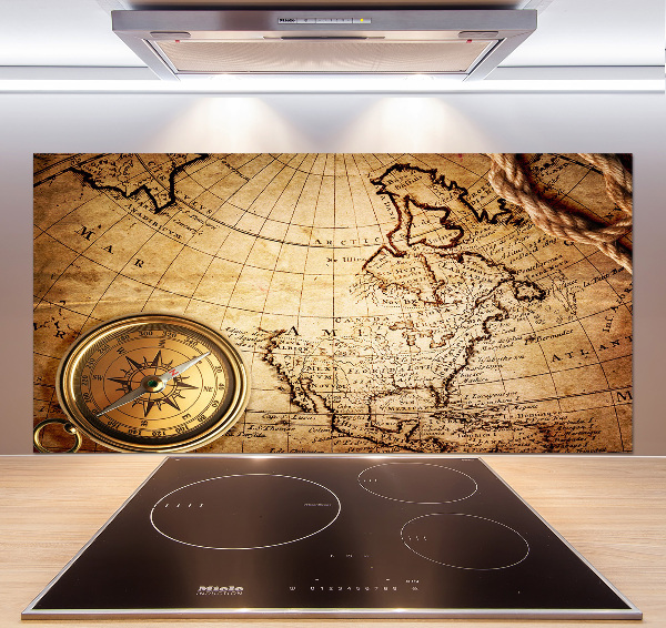 Panel para cocina Brújula en el mapa
