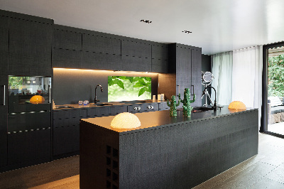 Panel de pared de cocina hojas verdes