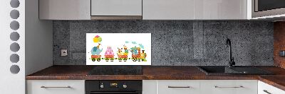 Panel de pared de cocina Tren feliz