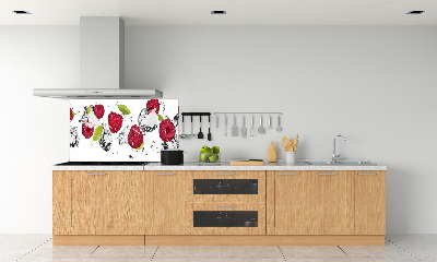 Panel de pared de cocina Frambuesa y agua