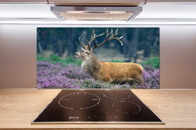 Panel lacobel Jeleń wśród lawendy