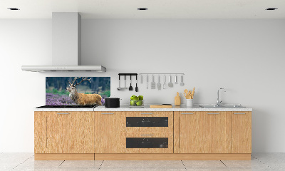 Panel antisalpicaduras Ciervos entre la lavanda