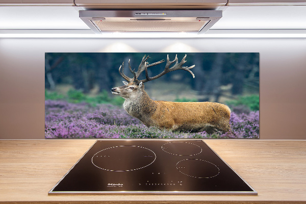 Panel lacobel Jeleń wśród lawendy