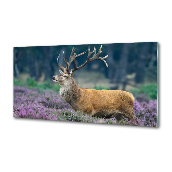 Panel antisalpicaduras Ciervos entre la lavanda