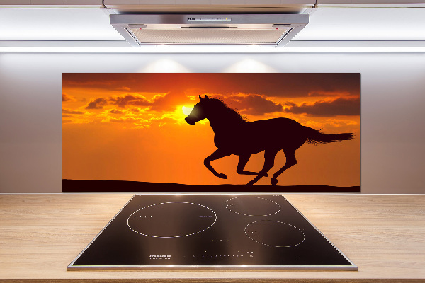 Panel para cocina Atardecer de caballos