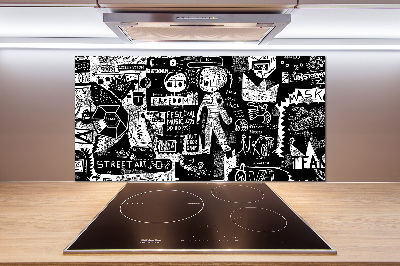 Panel między meble w kuchni Graffiti