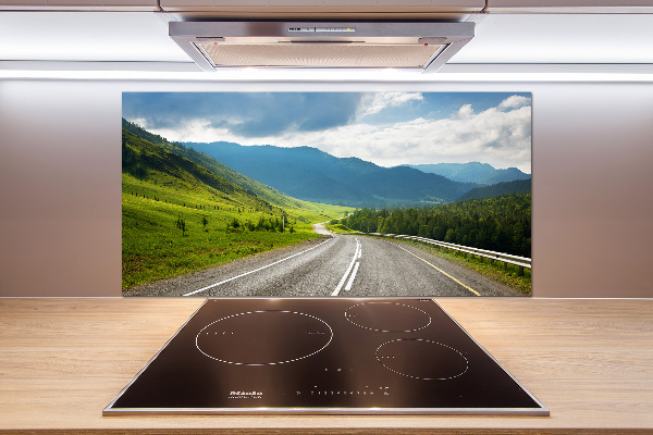 Panel antisalpicaduras Camino en las montañas