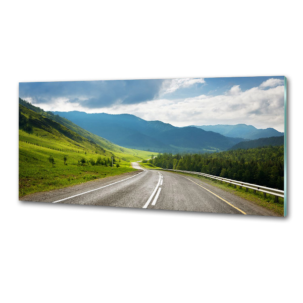 Panel antisalpicaduras Camino en las montañas