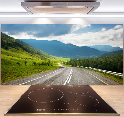 Panel antisalpicaduras Camino en las montañas