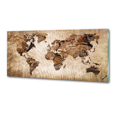 Salpicadero para cocina Mapa del mundo de madera