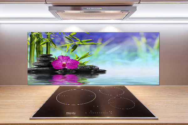 Panel de pared de cocina Orquídea de bambú