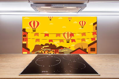 Salpicadero de cocina Globos sobre la ciudad