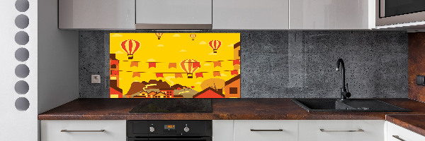 Salpicadero de cocina Globos sobre la ciudad