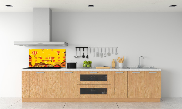 Salpicadero de cocina Globos sobre la ciudad