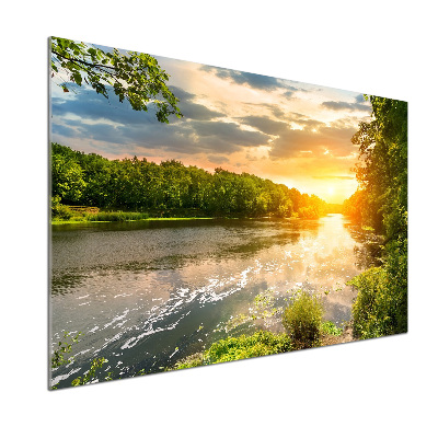 Salpicadero de cocina Crepúsculo en el río