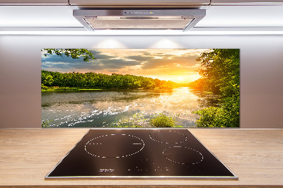 Salpicadero de cocina Crepúsculo en el río