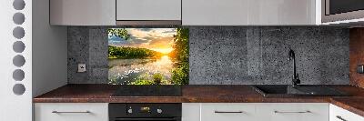 Salpicadero de cocina Crepúsculo en el río