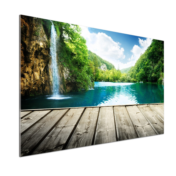 Panel para cocina Cascada en el bosque