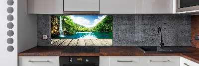 Panel para cocina Cascada en el bosque