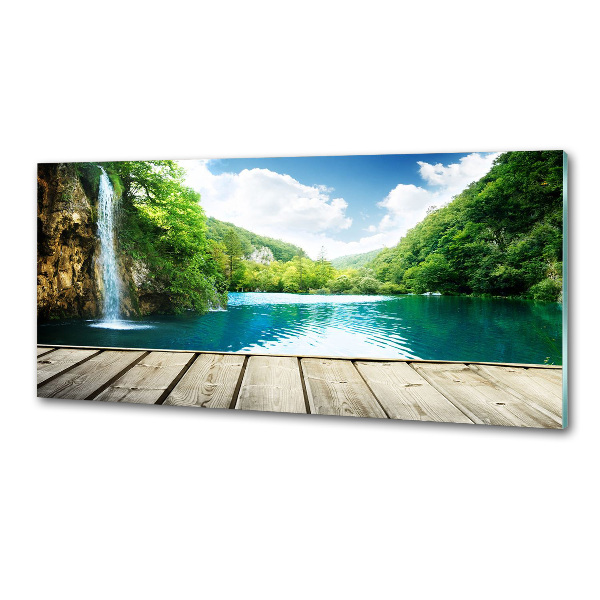 Panel para cocina Cascada en el bosque