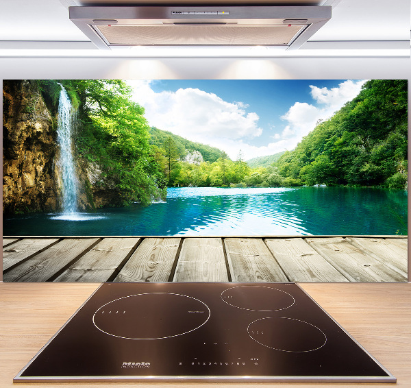 Panel para cocina Cascada en el bosque