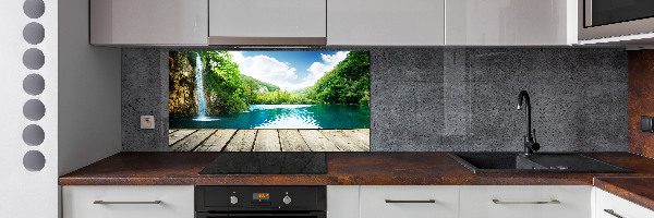 Panel para cocina Cascada en el bosque