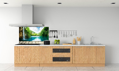 Panel para cocina Cascada en el bosque