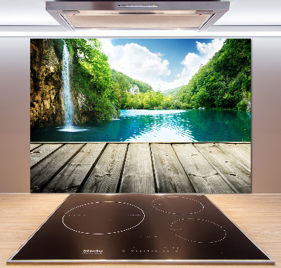 Panel para cocina Cascada en el bosque