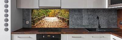 Panel lacobel Most w lesie jesień