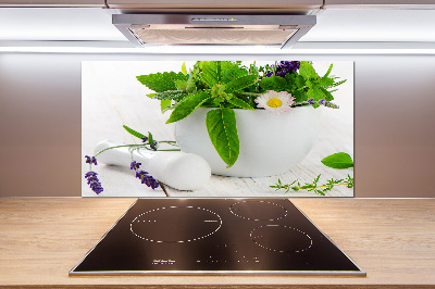 Salpicadero para cocina Mortero y hierbas