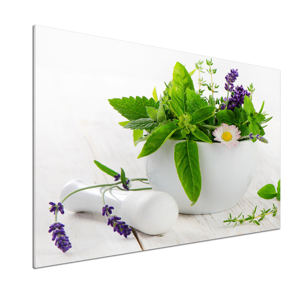 Salpicadero para cocina Mortero y hierbas