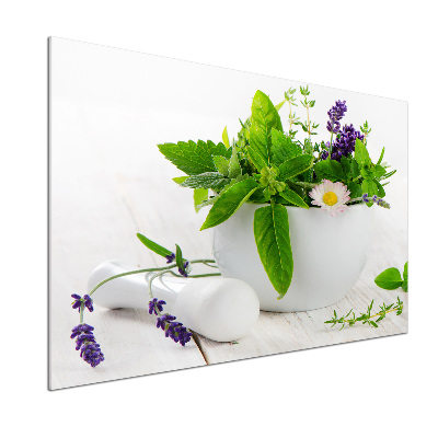 Salpicadero para cocina Mortero y hierbas